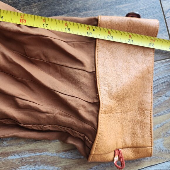 Vintage Nadya Bali Handmade Leather Batik Tribal Reversible Jacket Brown - Picture 11 of 16